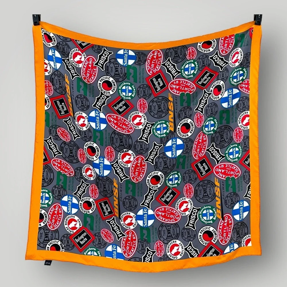 Silk Scarf Railroad Logos 30